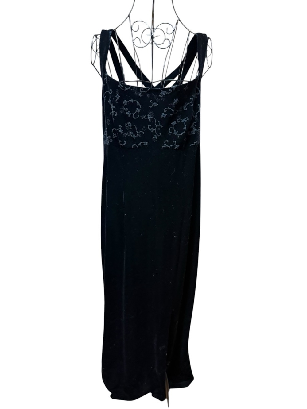 CDC Black Embellished Velvet Goth Dress size 12